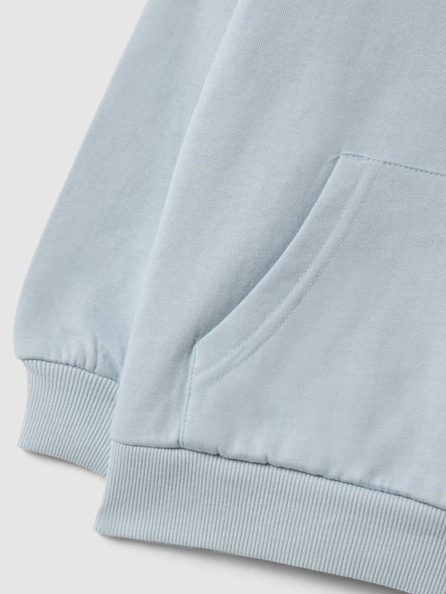 Felpa in misto cotone azzurra per bambino con stampa Pikachu_3