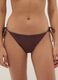Slip bikini elasticizzato marrone con dettagli brillanti_1