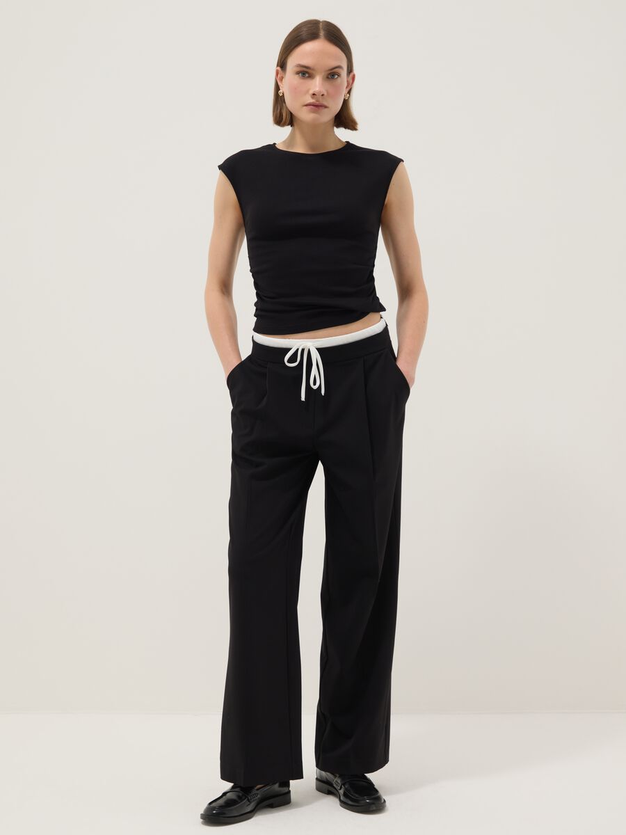 Tank top in puro cotone nero regular fit_1