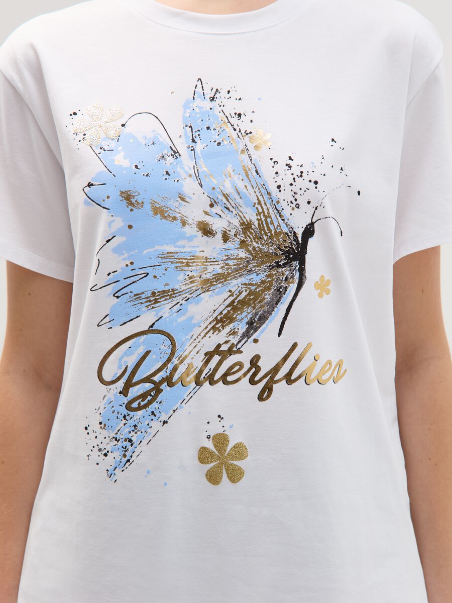 T-shirt stampa farfalla in foil_2