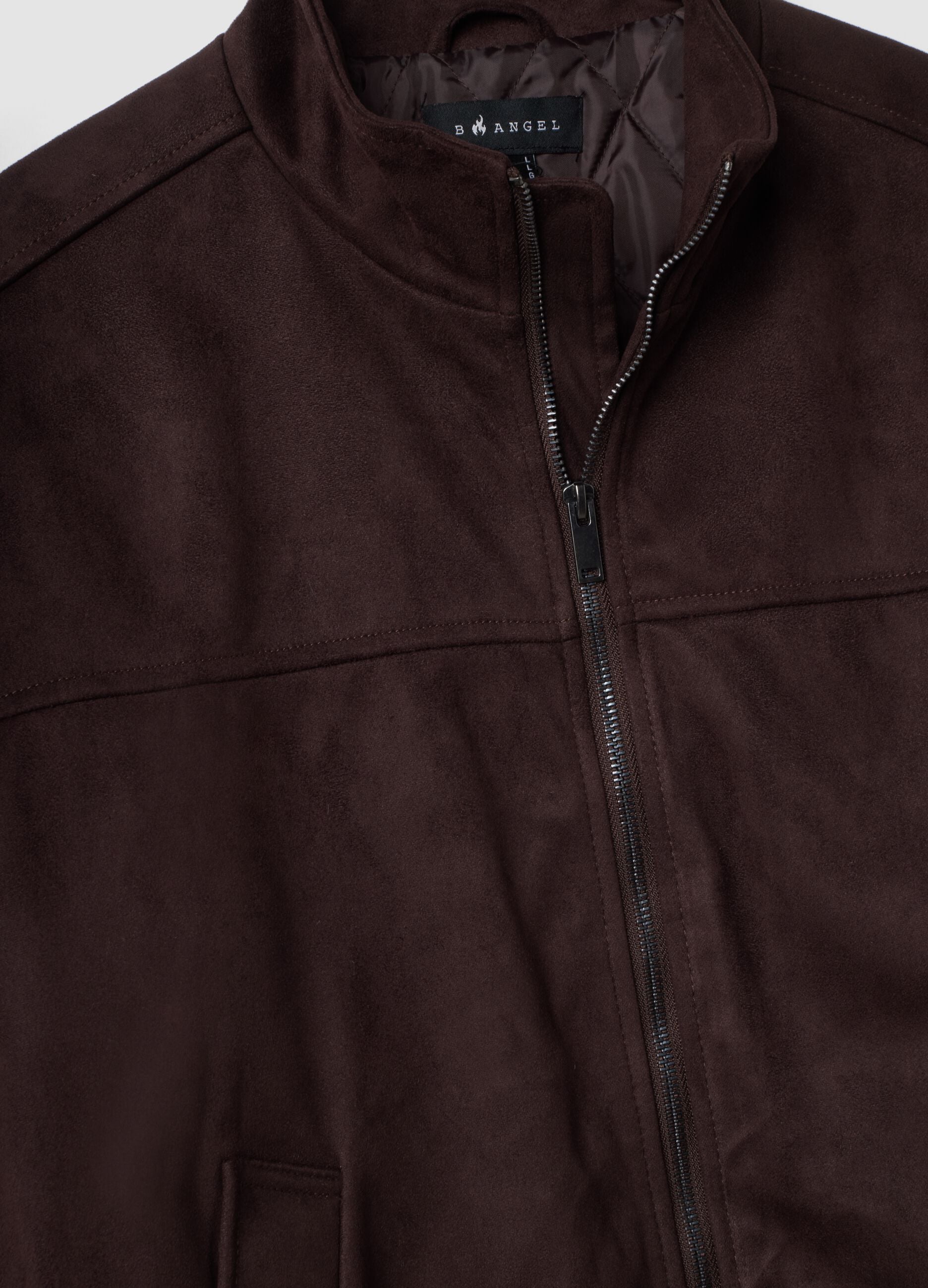 Giacca cropped marrone imbottita con zip over fit