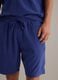 Blue cotton-blend bermuda shorts with elasticated waist_3
