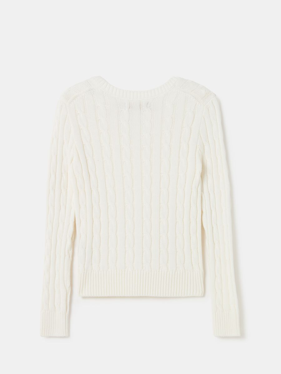 Pullover with cable design and V neck_4