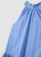 Sky blue pure cotton dress with high neck_5