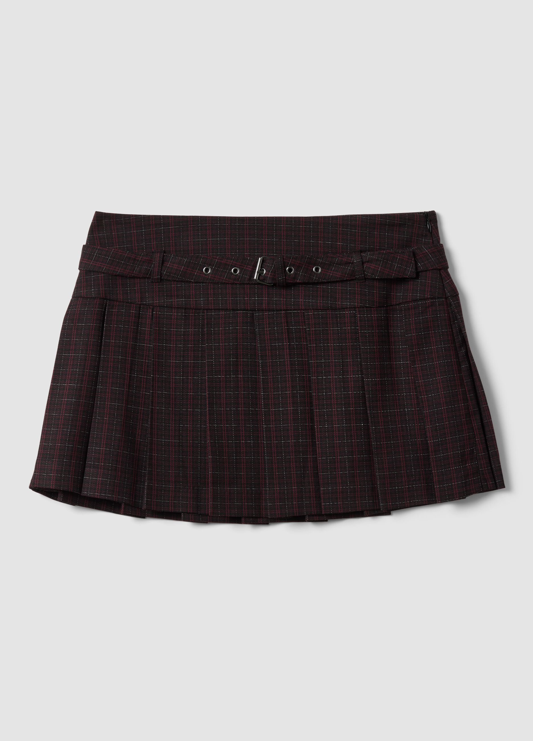 Black pleated skirt in stretch viscose