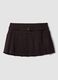 Black pleated skirt in stretch viscose_0