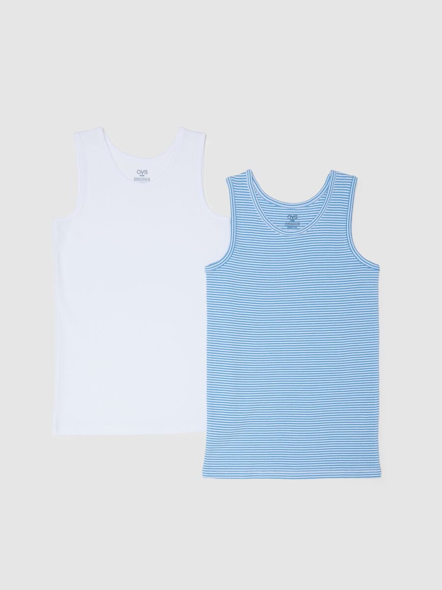 Set of two-pack boys' vests in multicolour pure cotton regular fit_0