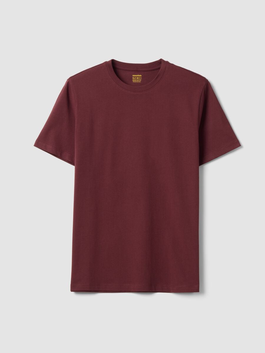 T-shirt rossa in puro cotone organico jersey regular fit_4