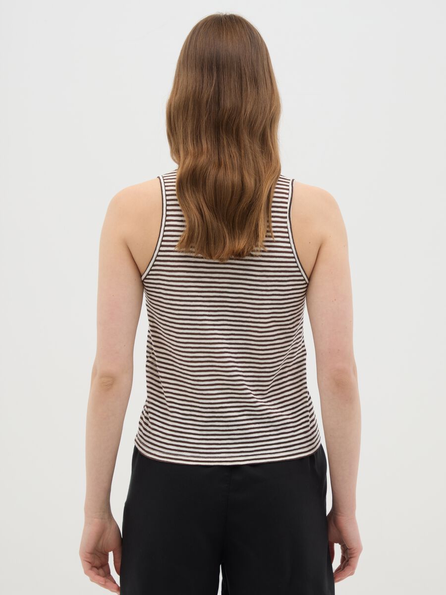 Women's Regular Fit Multicolour Sleeveless Top in Cotton Blend_3