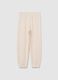 Girls' trousers in pure beige cotton regular fit_0