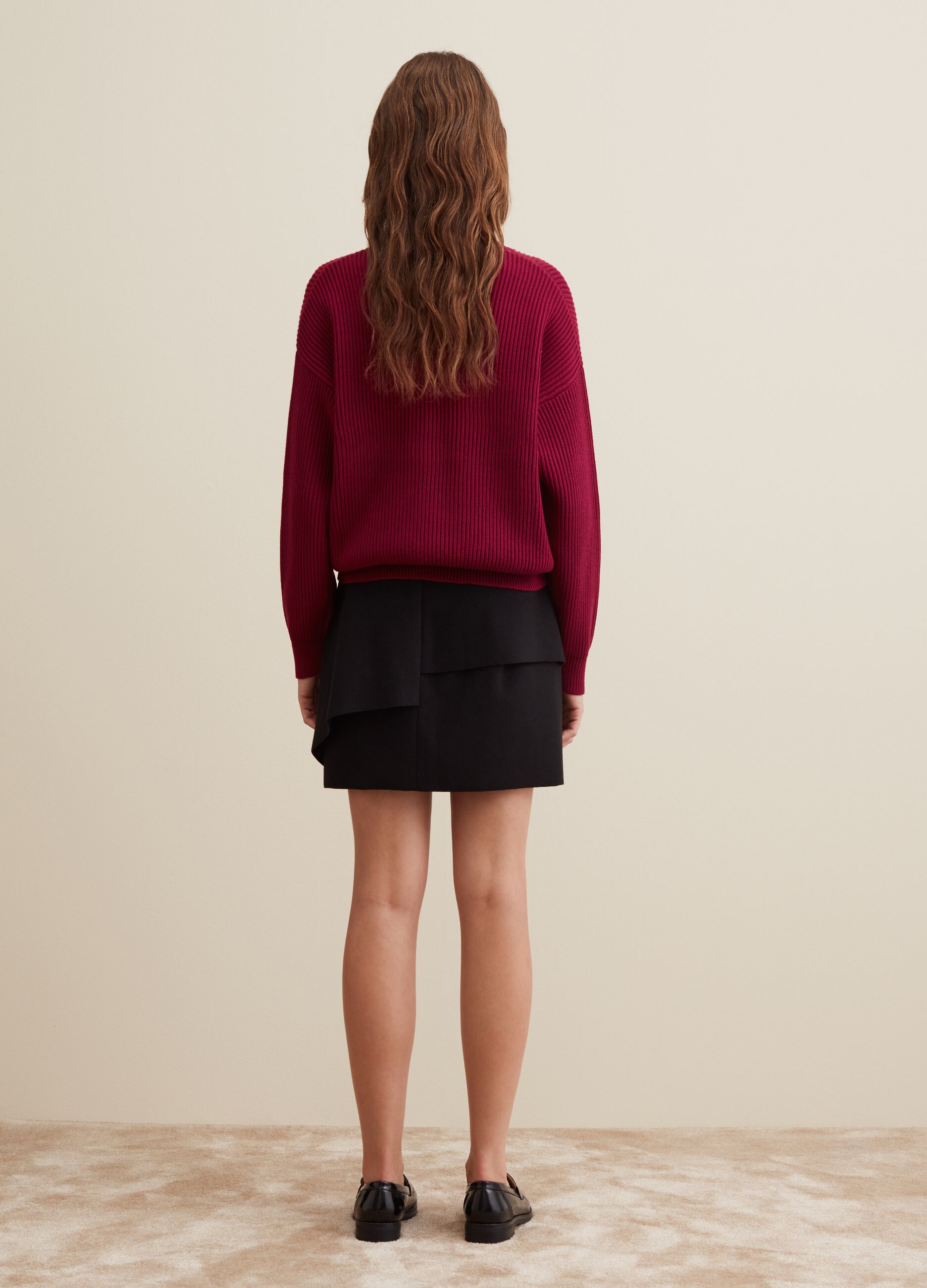 Pullover oversize con lavorazione a coste_2