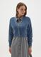 Maternity Cardigan in Blue Wool-Merino Blend Cropped Fit_1
