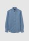 Pure cotton blue flannel regular fit shirt_0