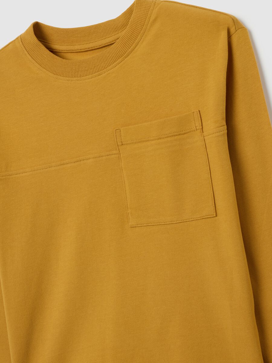 Maglia da bambino in misto cotone elasticizzato giallo regular fit_2