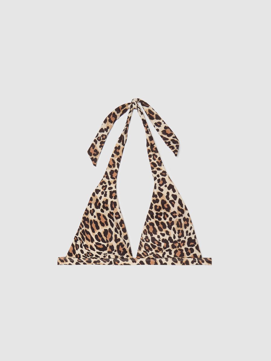 Triangle bikini top with animal print_4