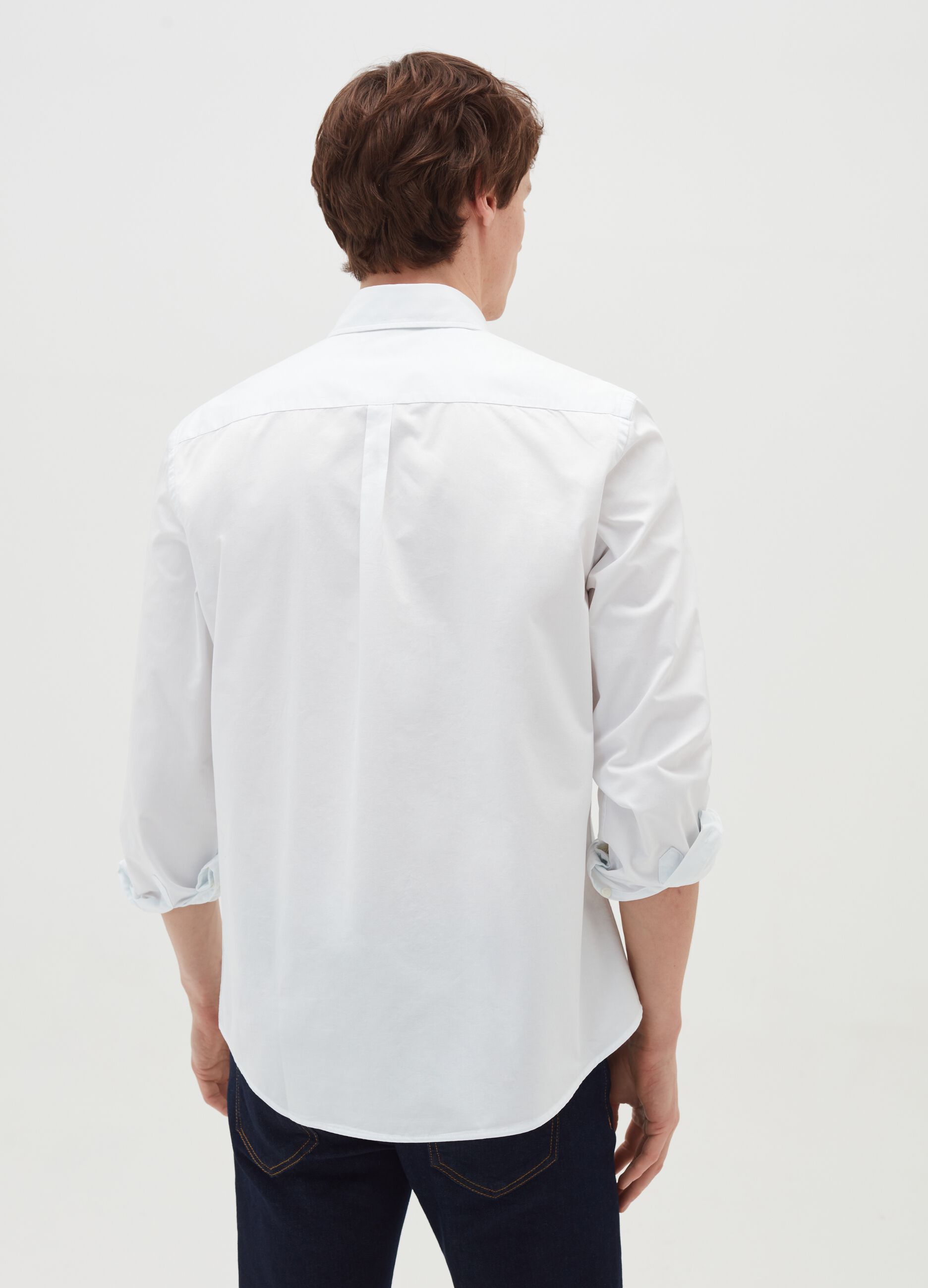 100% cotton shirt with button-down collar