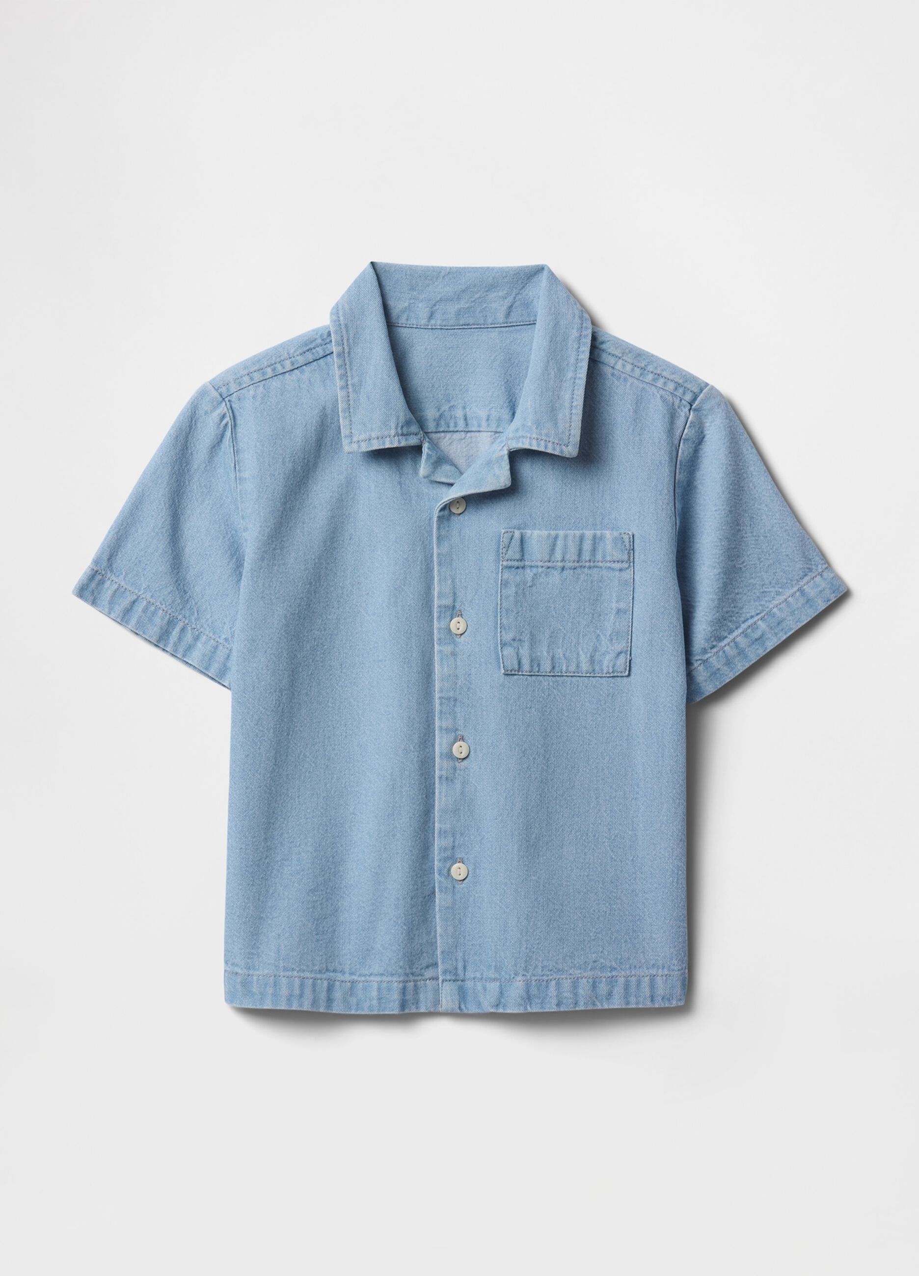 Children's short-sleeve denim shirt