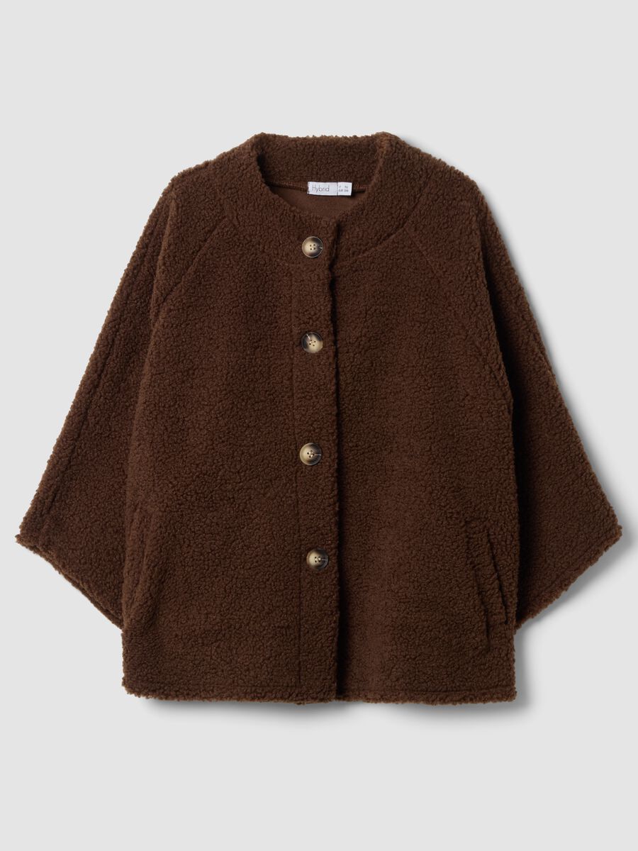 Cappotto marrone scuro regular fit con bottoni_0