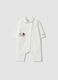 White organic cotton-blend babygrow with Disney embroidery_0