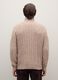 Pullover beige intrecciato con collo alto in misto lana regular fit_3