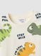 White and green pure cotton set with T-shirt and shorts_2