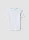 T-shirt fitted bianca in cotone elasticizzato da ragazza con ricamo_4
