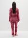 Red and white checked regular fit cotton blend pyjamas_2