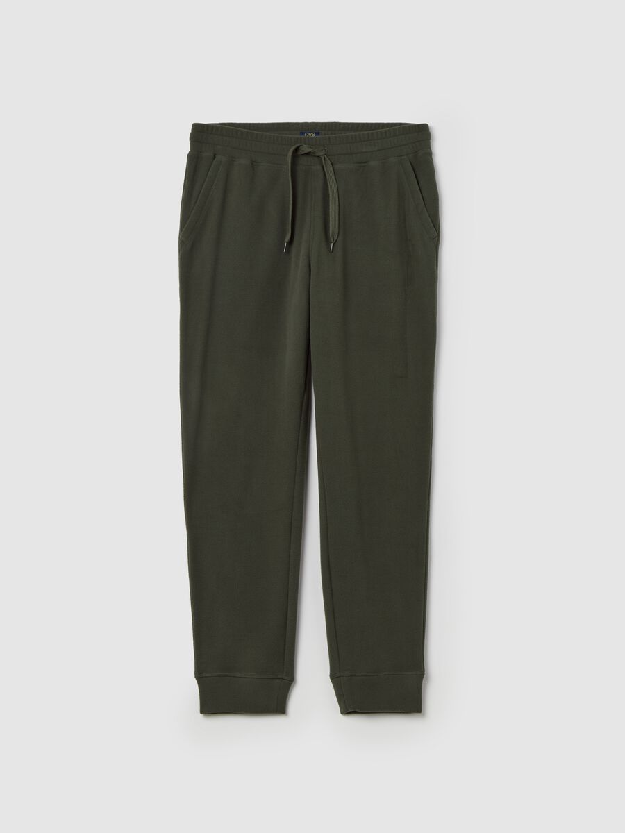 Fleece joggers with drawstring_4