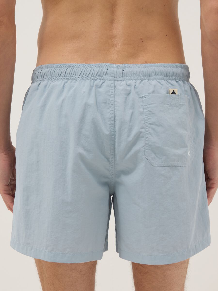 Blue swim shorts with elasticated waistband_2