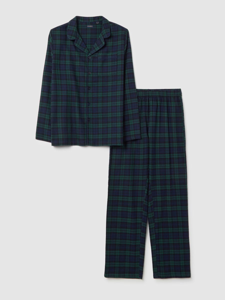 Pigiama in puro cotone multicolor regular fit a quadri_4