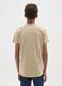 Children's beige pure cotton regular fit T-shirt_1