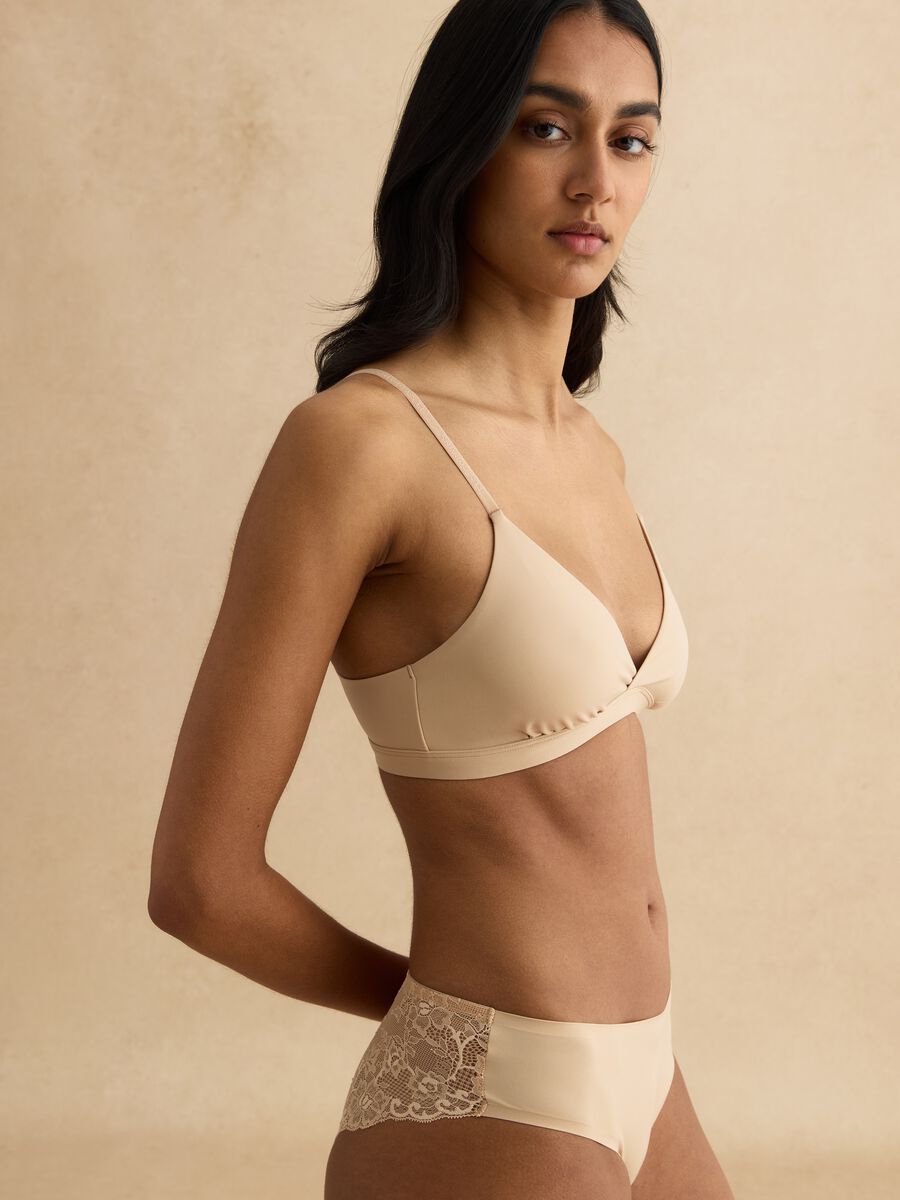 Reggiseno a triangolo beige chiaro in microfibra senza imbottitura_2