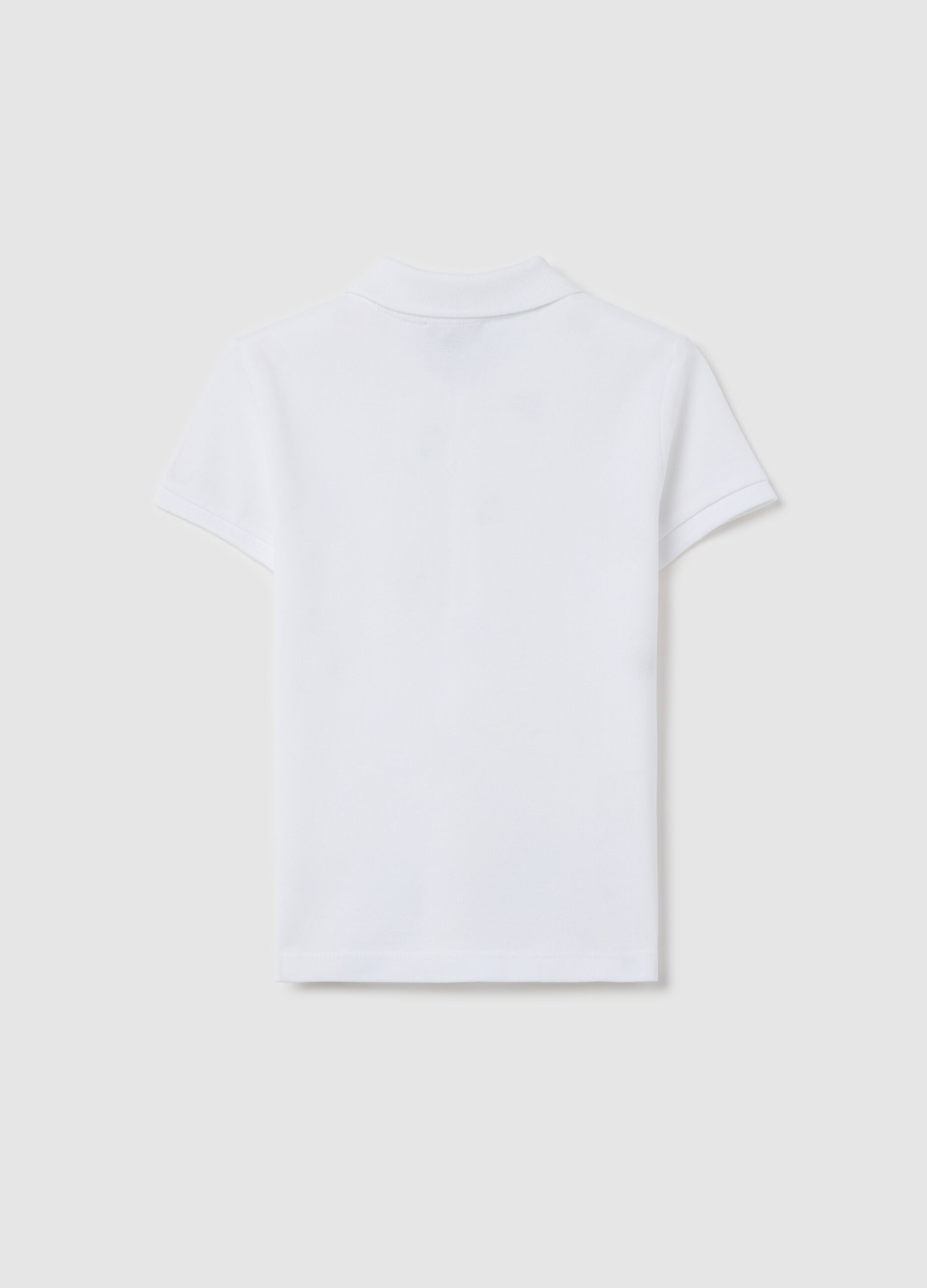Cotton polo shirt with embroidered flowers