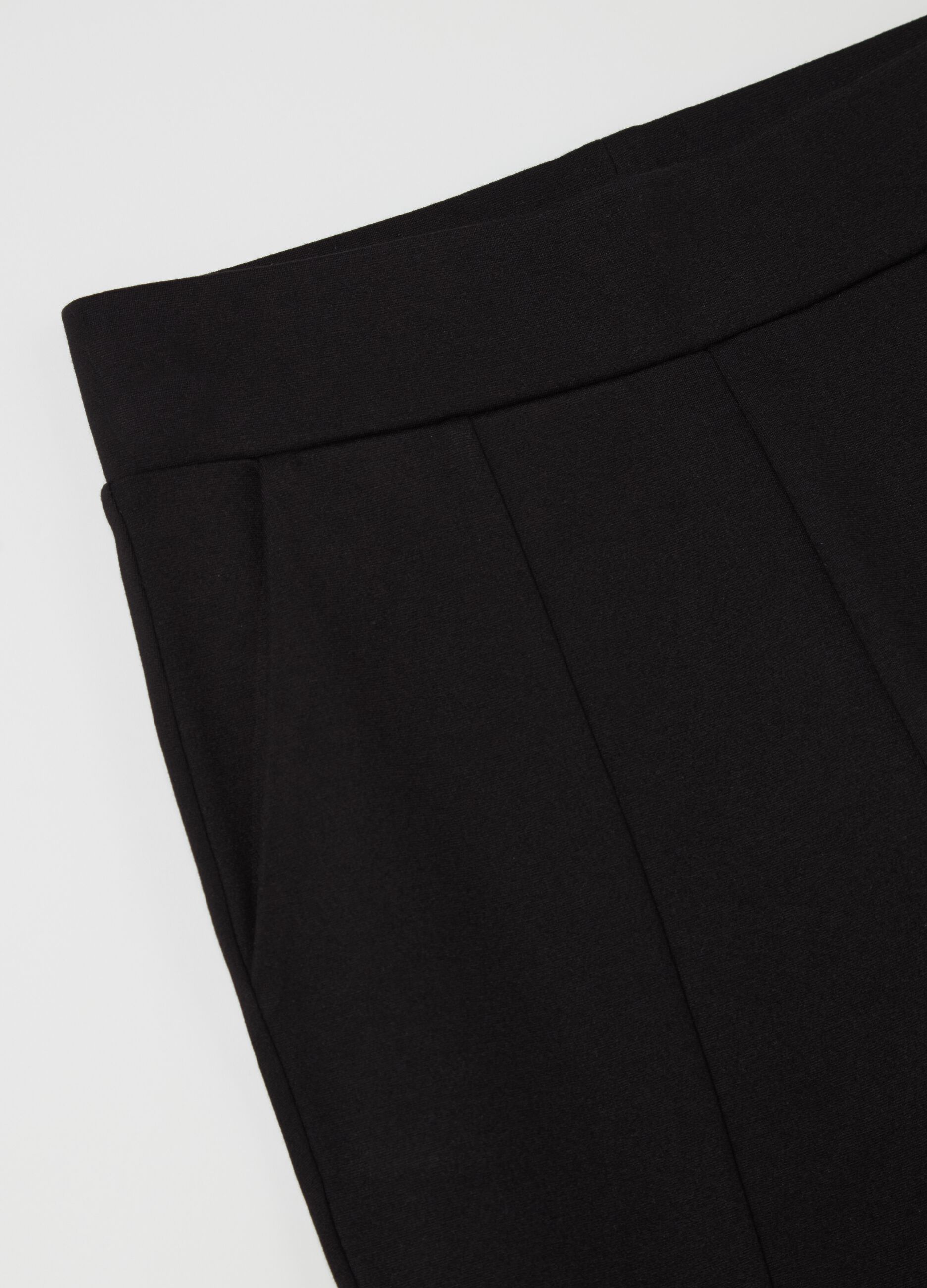Milano-stitch leggings with raised seams