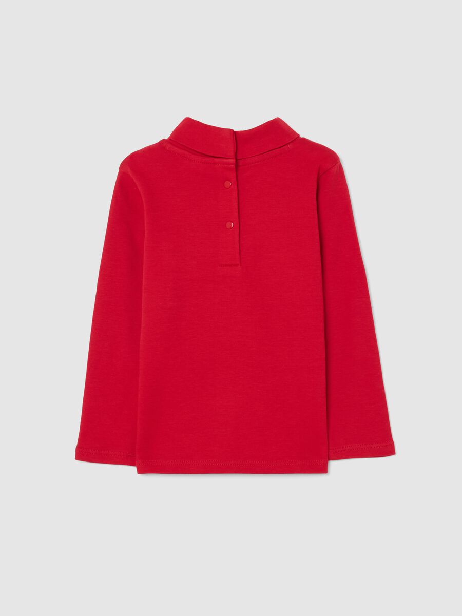 Red long-sleeve shirt for girls in pure cotton regular fit_1