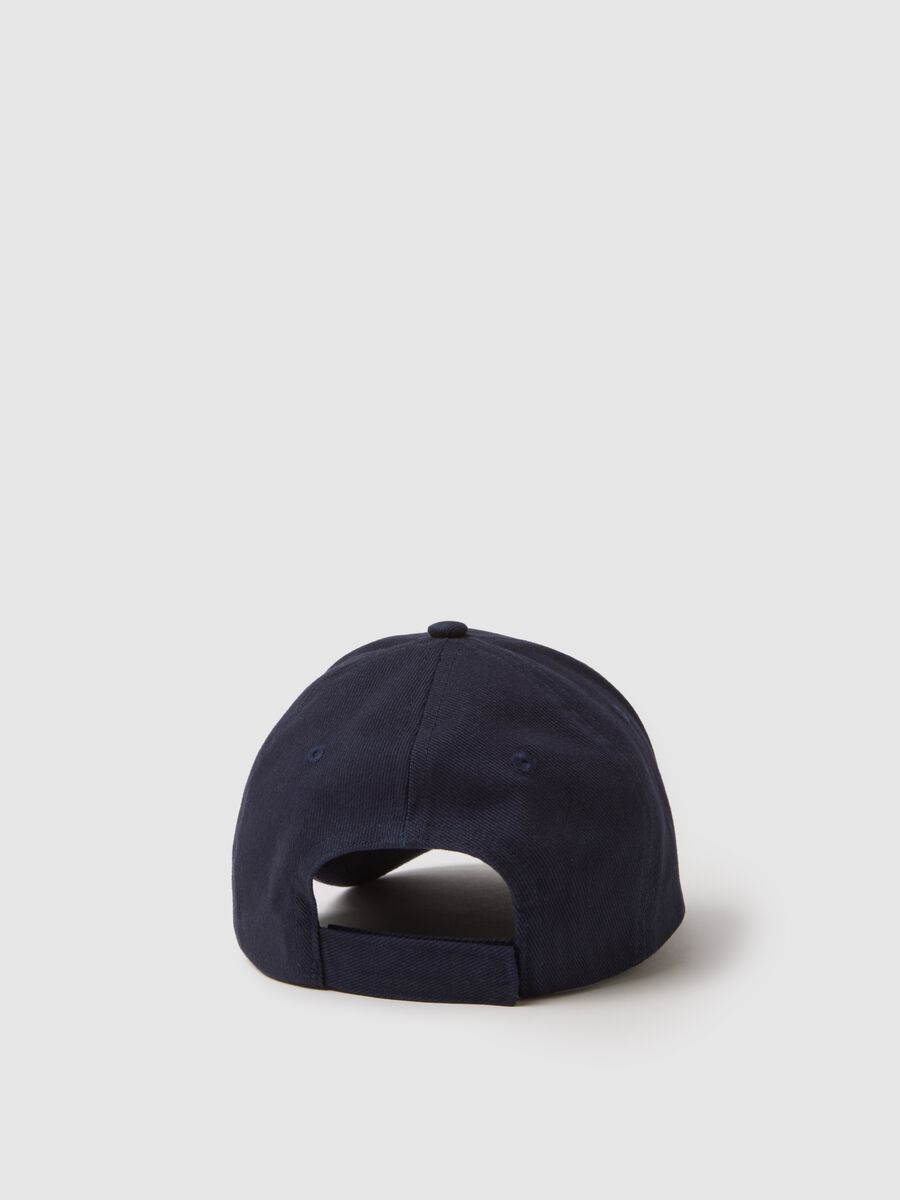 Cappello da baseball in puro cotone blu da bambino con P ricamata_1
