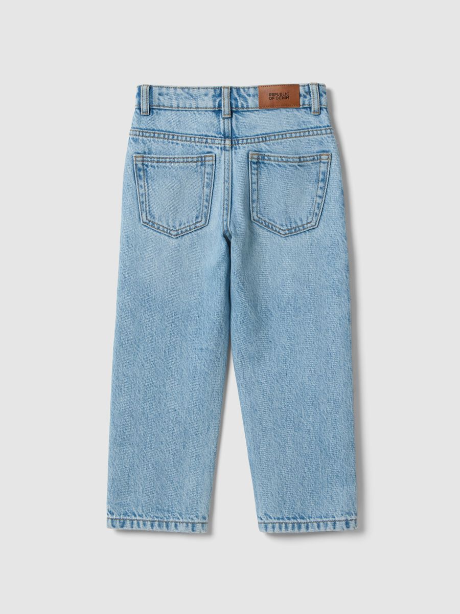 Boys&rsquo; pure cotton denim ripped jeans, comfort fit_2