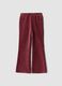 Brown flared stretch cotton trousers_0