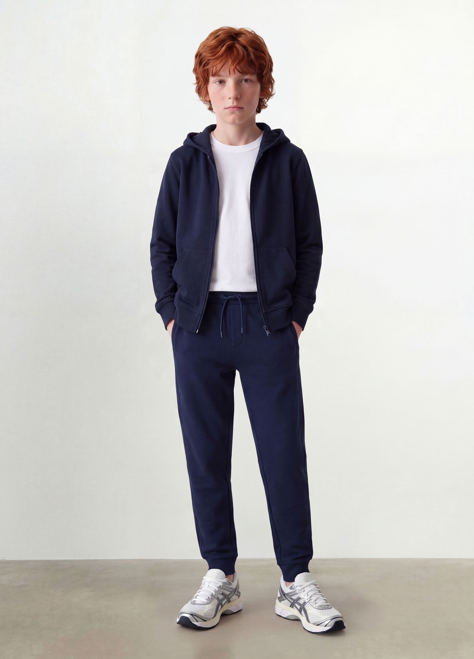 Blue organic cotton jogger trousers