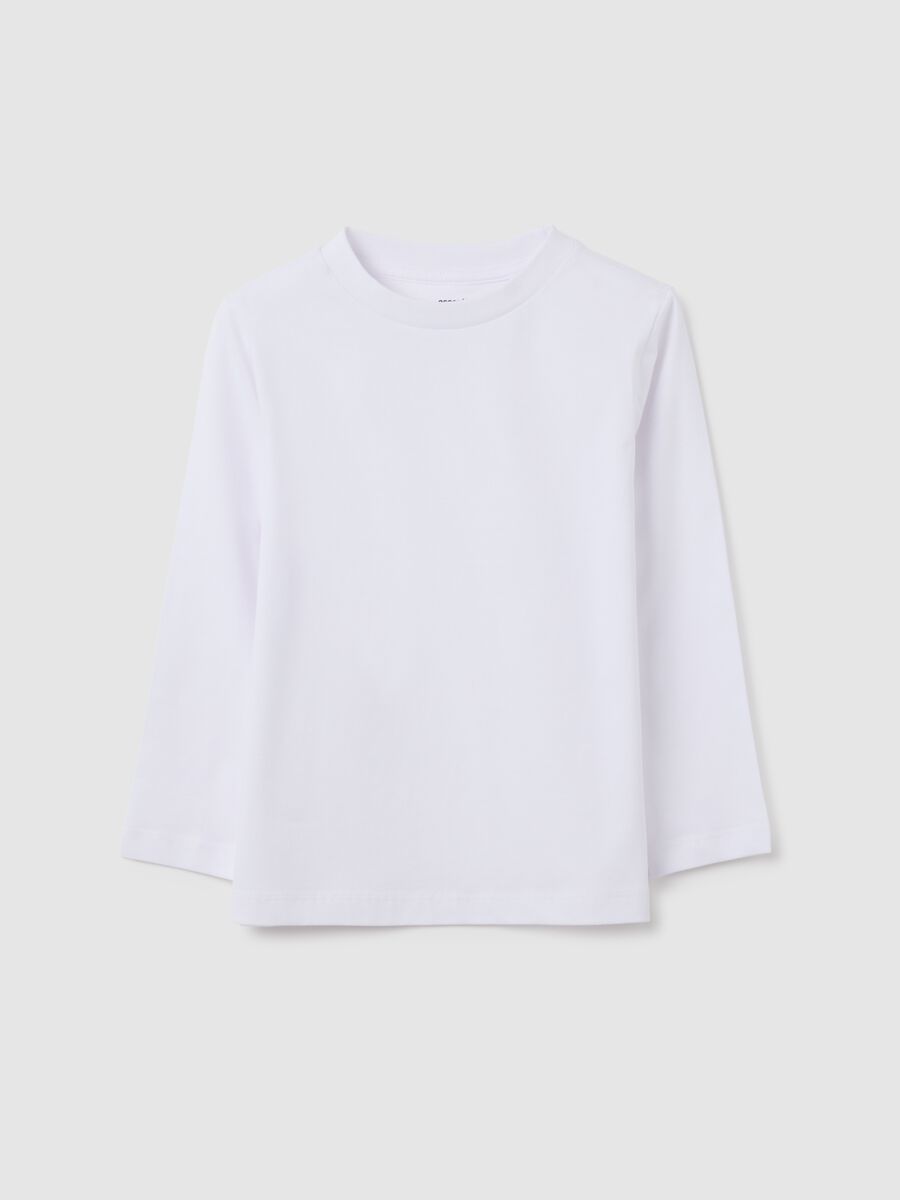 White pure cotton children's regular fit shirt_0