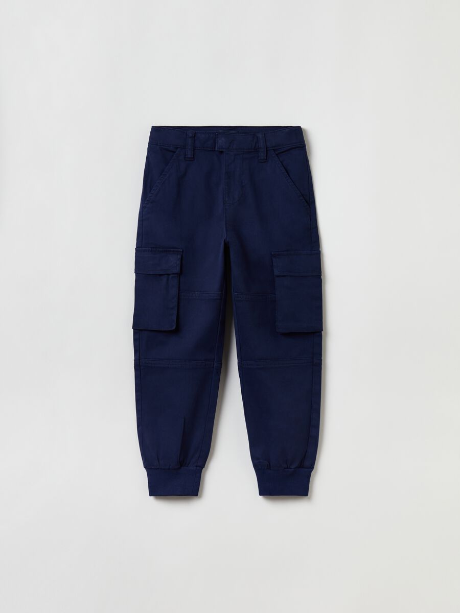 Pantaloni cargo in cotone stretch_3