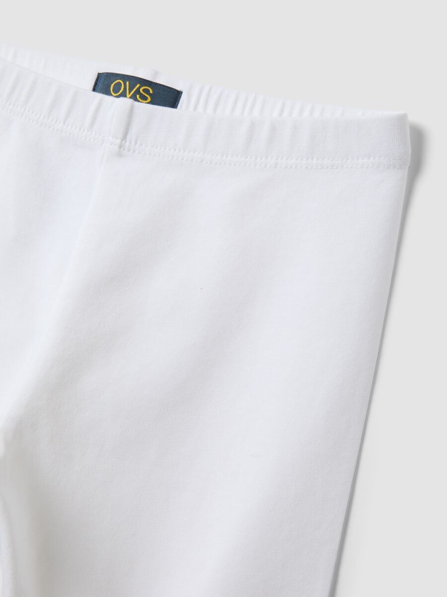 Pantaloncini ciclista bianchi in cotone organico_2