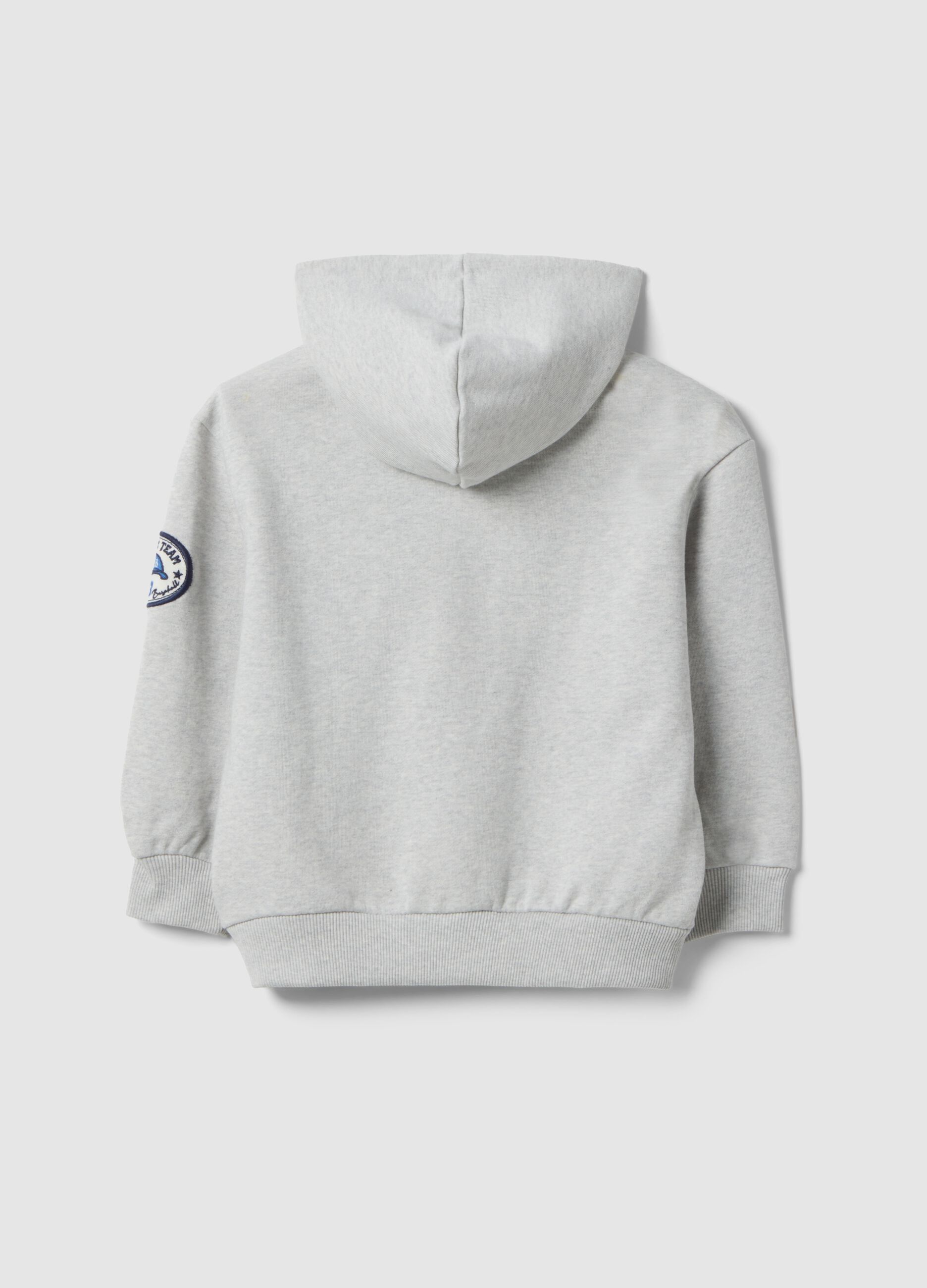 Felpa in misto cotone grigia da bambino regular fit con patch