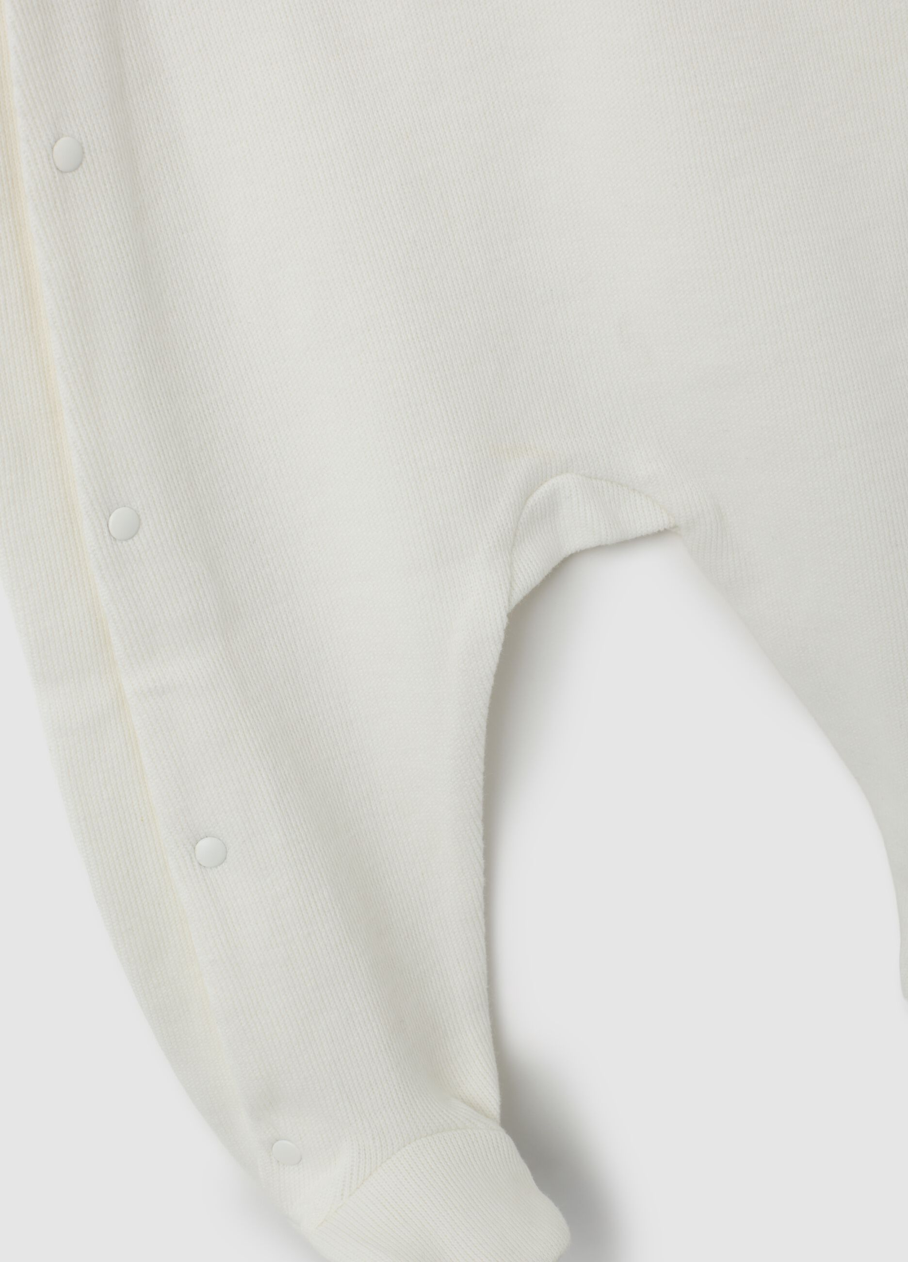 White pure cotton baby romper with lions