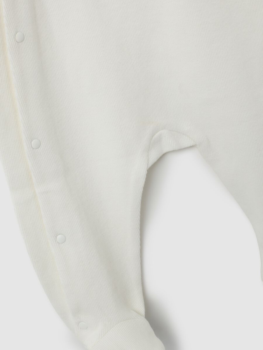 White pure cotton baby romper with lions_2