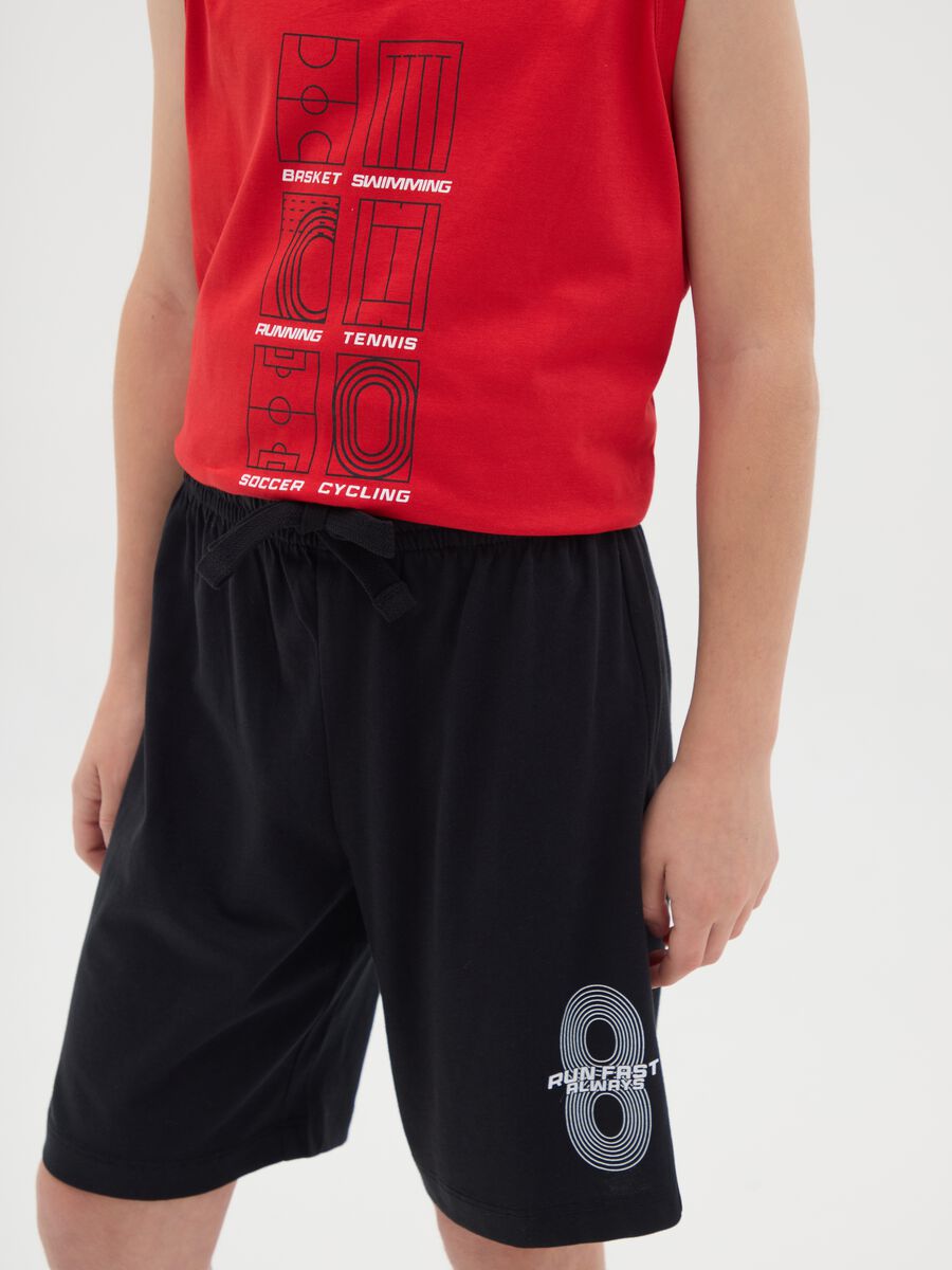 Completo jogging da ragazzo in puro cotone multicolor regular fit_3