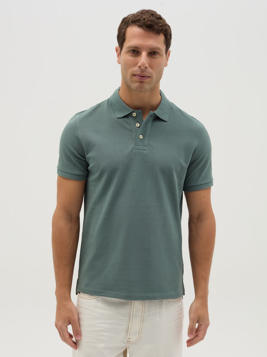 Polo slim fit in cotone bio_0