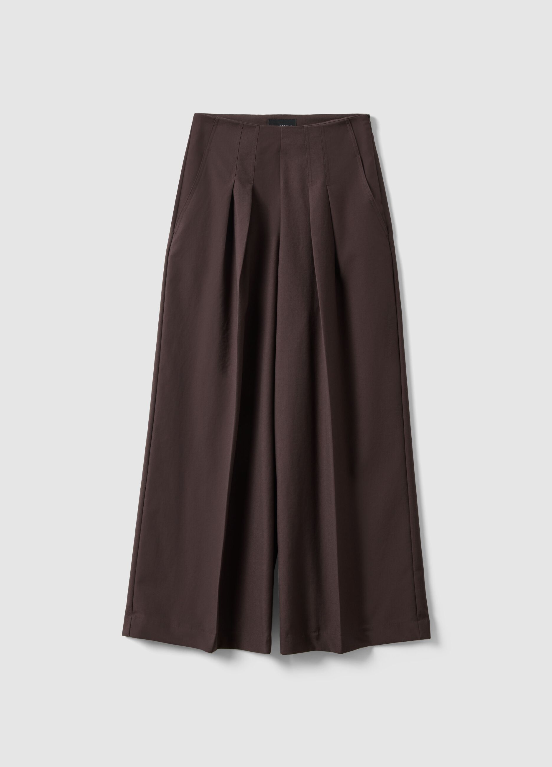 Brown wide-leg trousers