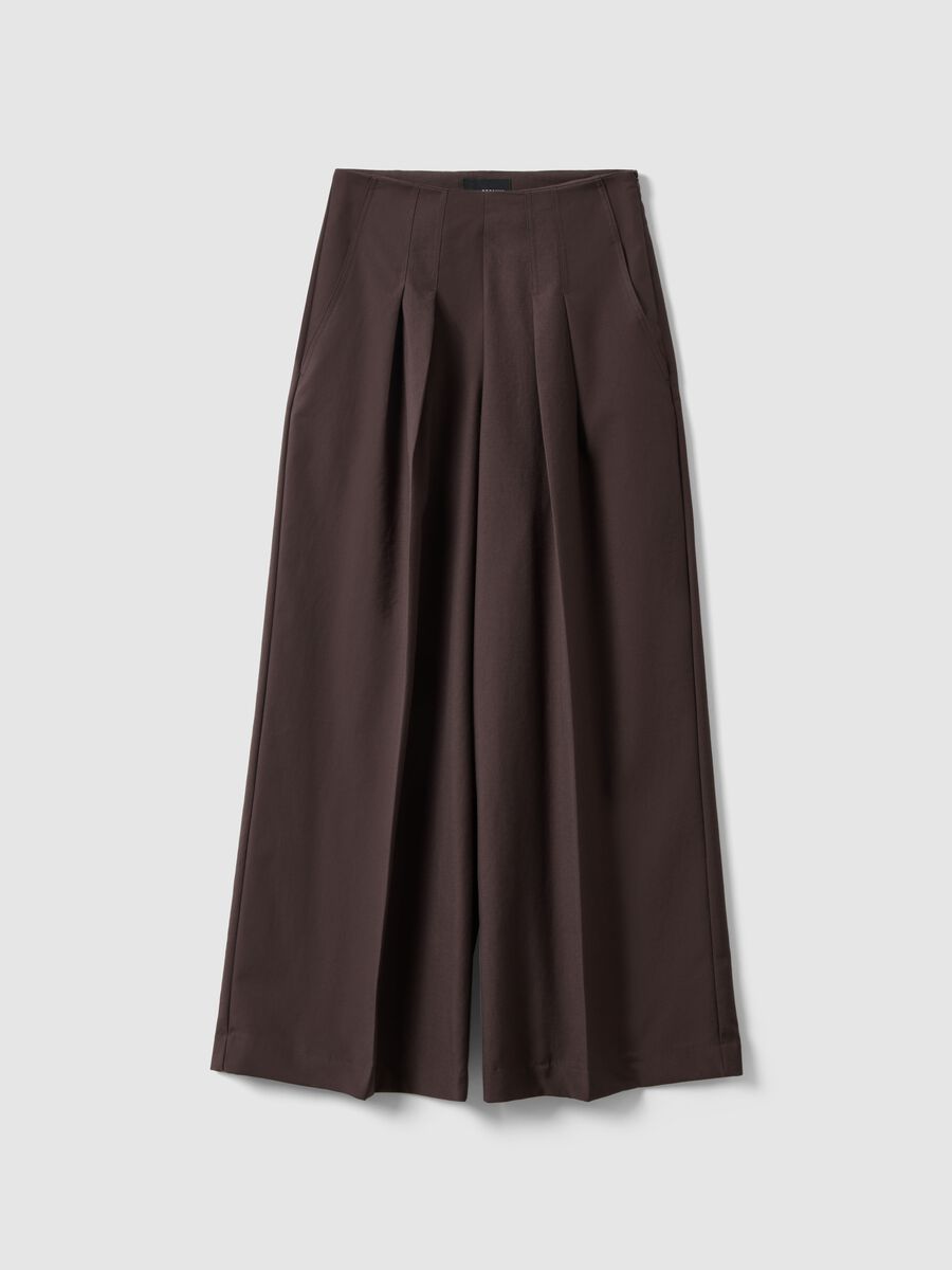 Brown wide-leg trousers_0