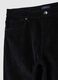 Black stretch cotton ribbed slim fit trousers_1